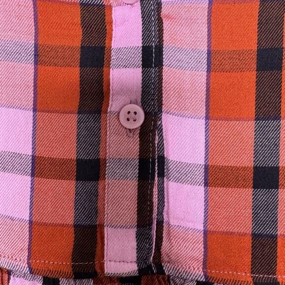 EVRI Plaid Plus Size Bell Sleeve Tiered Blouse Top Size 0X NWT - Picture 8 of 8